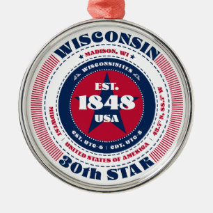 Wisconsin 30:e julprydnad julgransprydnad metall