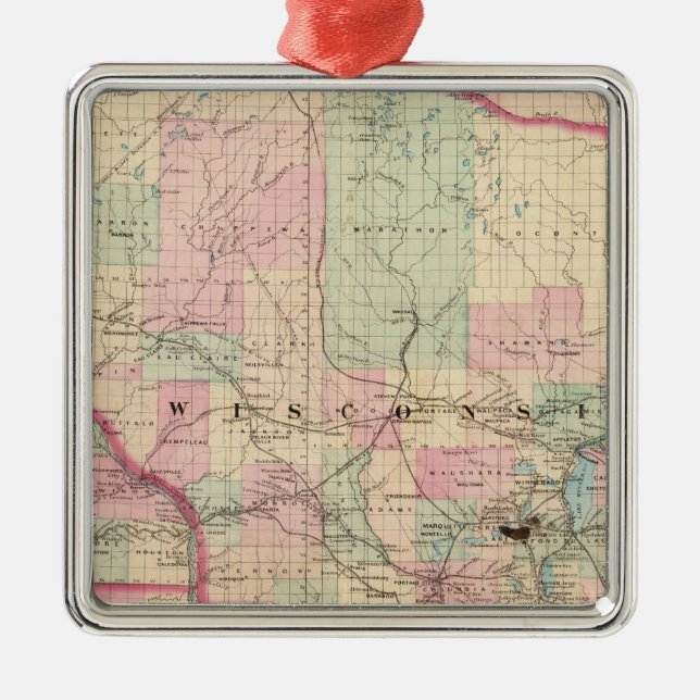Wisconsin 3 julgransprydnad metall (Framsidan)