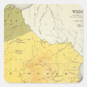Wisconsin 4 fyrkantigt klistermärke