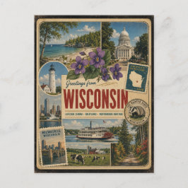 Wisconsin Äkta Vintagestil Vykort