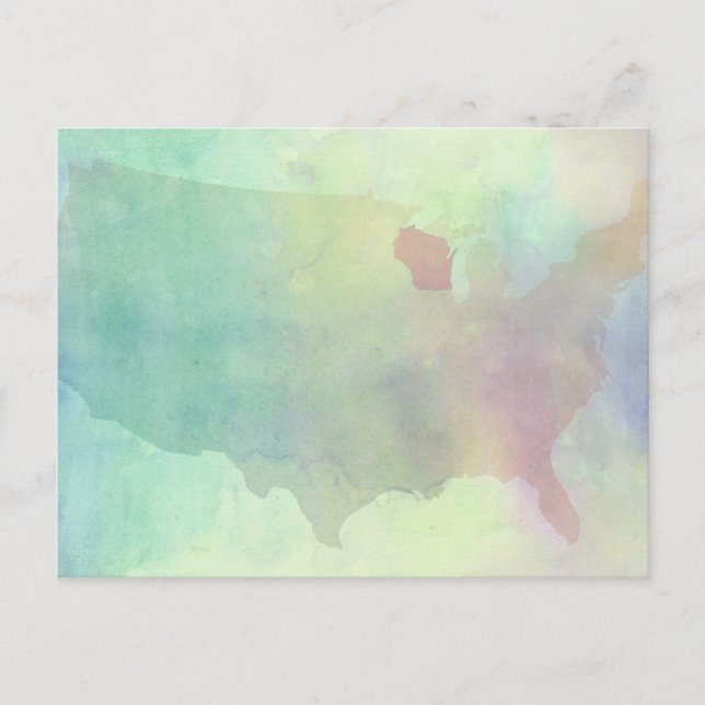 Wisconsin akvarell vykort (Framsida)