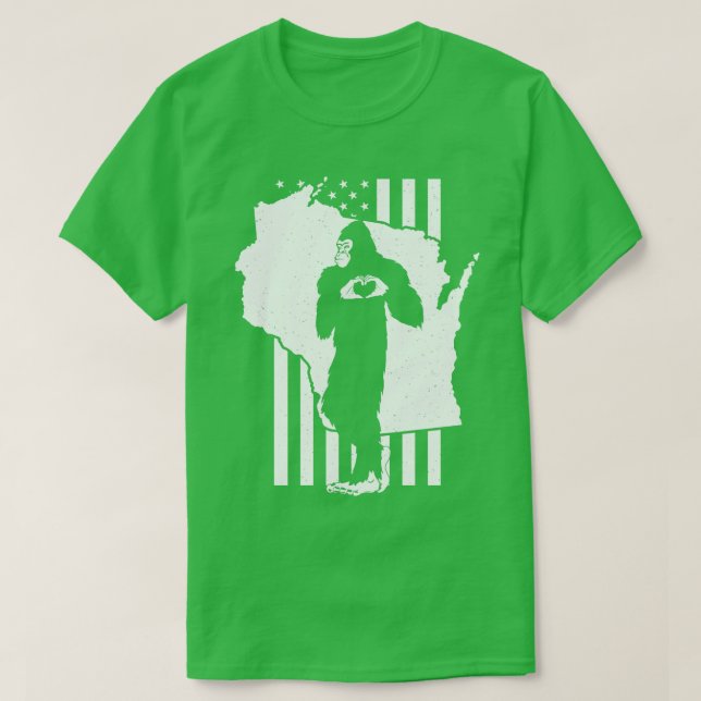 Wisconsin American Flagga T Shirt (Design framsida)
