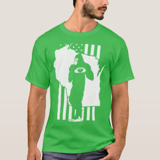 Wisconsin American Flagga T Shirt