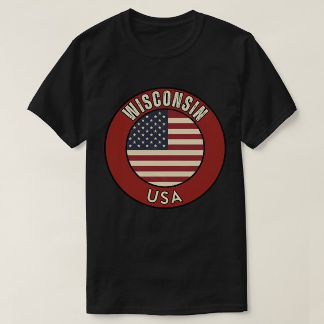 Wisconsin Amerikas förenta stater  T Shirt (Design framsida)