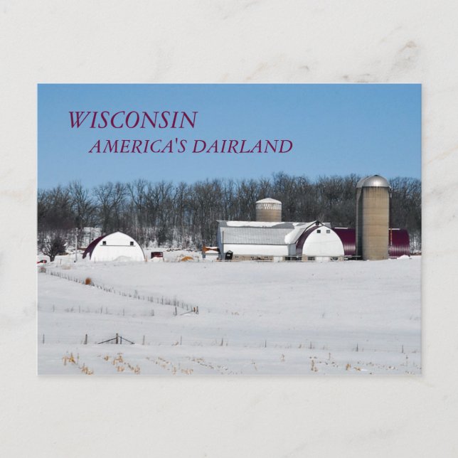 WISCONSIN, AMERIKAS MEIRLAND VYKORT (Framsida)