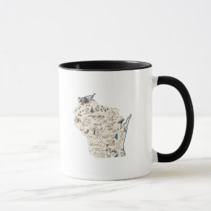 Wisconsin Antique Bild Karta-kaffe Kopp