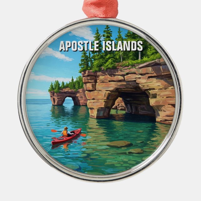 Wisconsin Apostle Islands National Lakeshore Julgransprydnad Metall (Framsidan)