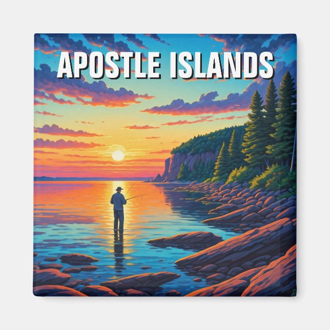 Wisconsin Apostle Islands Sunset Magnet (Framsidan)