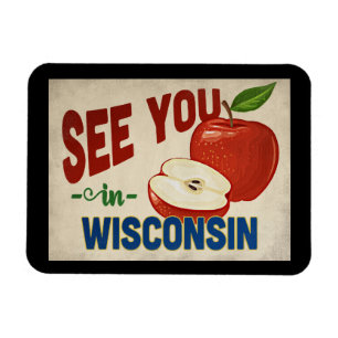 Wisconsin Apple - Vintage resor Magnet