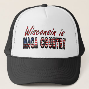 Wisconsin är MAGA Land Pro Trump USA flagga 2024 Keps