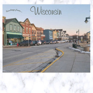 Wisconsin Avenue Village of Pewaukee Wisconsin Vykort