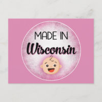 Wisconsin Baby Funny Rosa New Girl Postcard