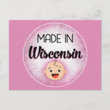 Wisconsin Baby Funny Rosa New Girl Postcard