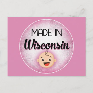 Wisconsin Baby Funny Rosa New Girl Postcard Vykort