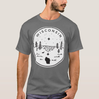 Wisconsin Badge Up North Black T Shirt