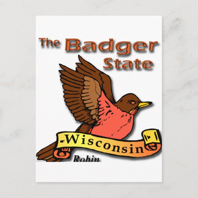 Wisconsin Badger State Robin png Vykort (Framsida)