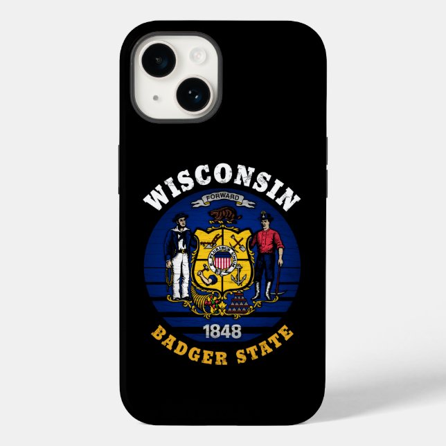 WISCONSIN BADGER STATLIG FLAGGA (Baksida)