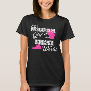 Wisconsin Bara en Wisconsin-flicka i Virginia T Shirt