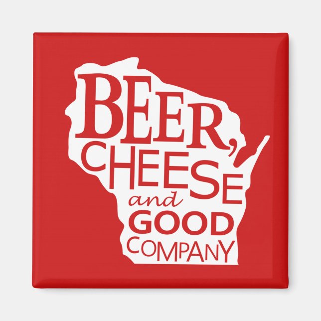 Wisconsin Beer Cheese & Bra Company in Red White Magnet (Framsidan)