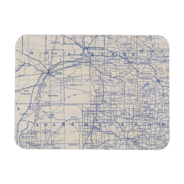 Wisconsin Bicycle Road Karta 2 Magnet (Horisontell)