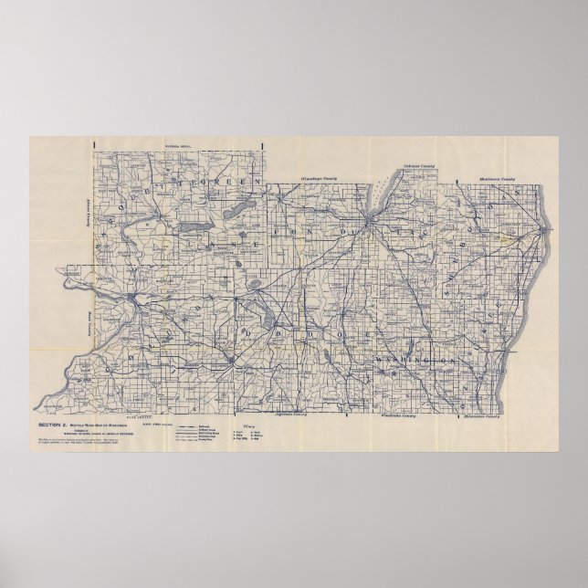 Wisconsin Bicycle Road Karta 3 Poster (Framsidan)