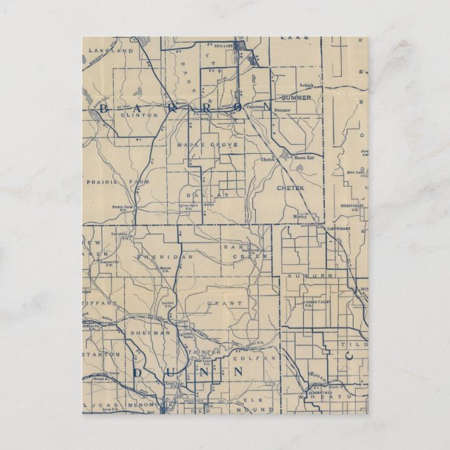 Wisconsin Bicycle Road Karta 3 Vykort (Framsida)