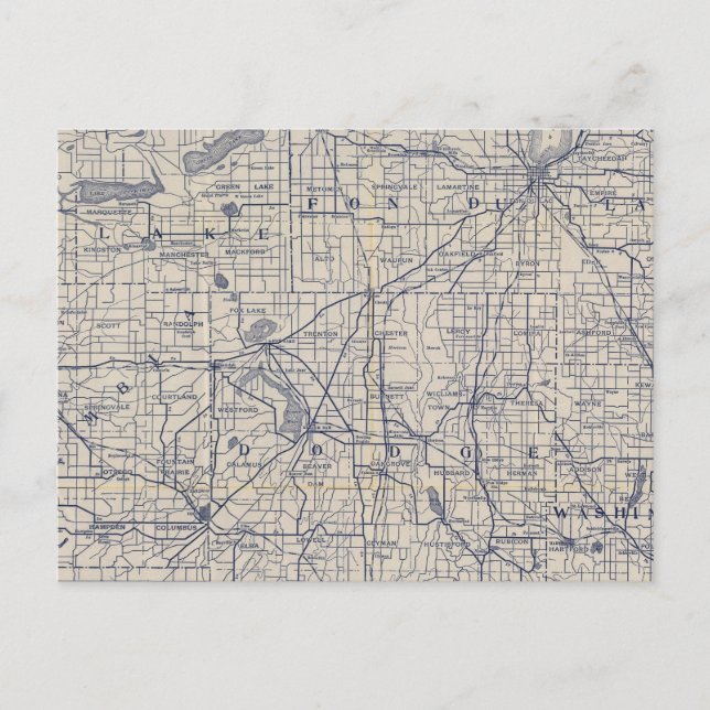 Wisconsin Bicycle Road Karta 4 Vykort (Framsida)