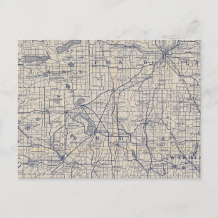 Wisconsin Bicycle Road Karta 4 Vykort
