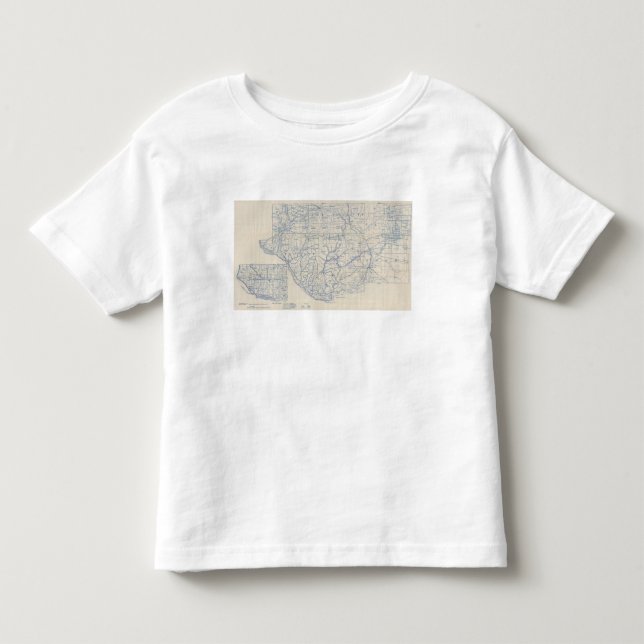 Wisconsin Bicycle Road Karta 6 T-shirt (Framsida)