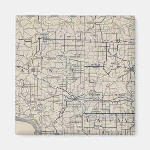 Wisconsin Bicycle Road Karta 8 Magnet