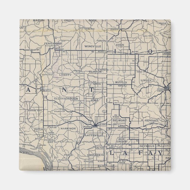 Wisconsin Bicycle Road Karta 8 Magnet (Framsidan)