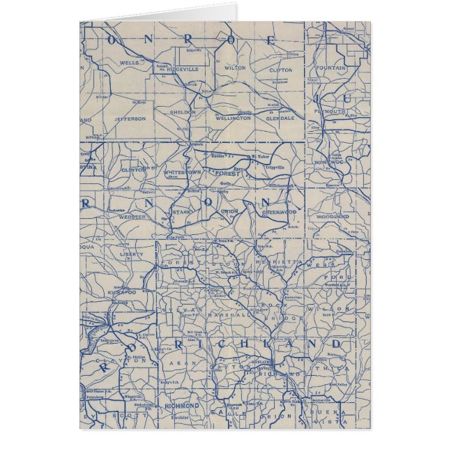 Wisconsin Bicycle Road Karta Hälsningskort (Framsidan)