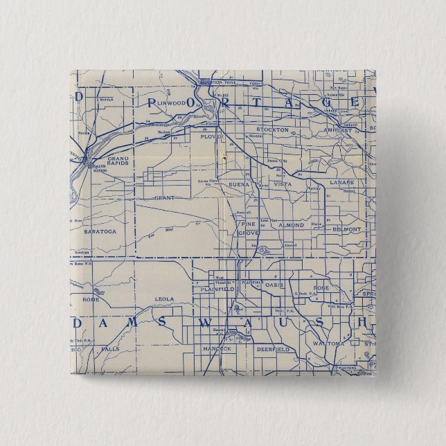Wisconsin Bicycle Road Karta Knapp (Framsida)