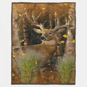Wisconsin Big Buck Whitetail Hjort Namnteckning Fleecefilt