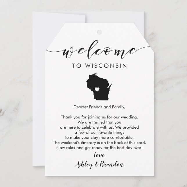 Wisconsin Bröllop Välkommen Märkre, Brev och Irlan (Framsida)