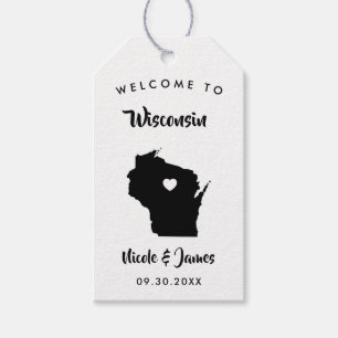 Wisconsin Bröllop Welcome Bag Märkre, Karta Presentetikett