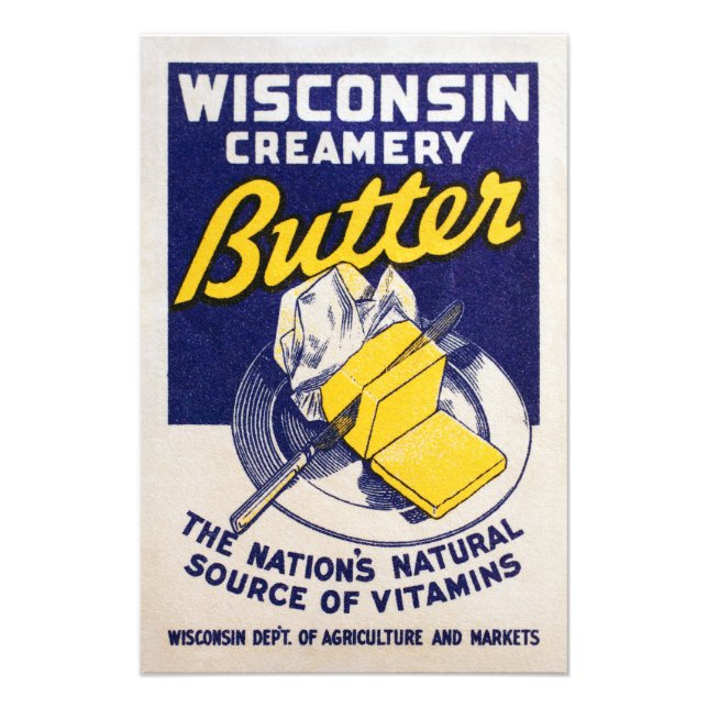 Wisconsin Butter Frimärke Poster (Framsidan)