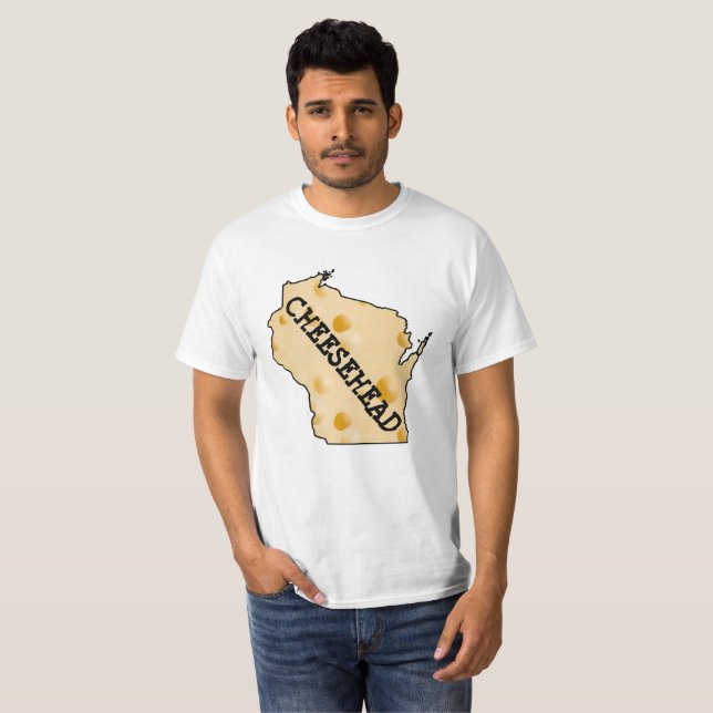 Wisconsin Cheese Head State Disline Shirt Tee (Hel framsida)