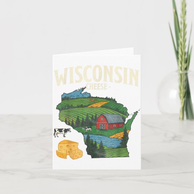 Wisconsin Cheese State Pride Farm Dairy Lover Gift Kort (Framsida)