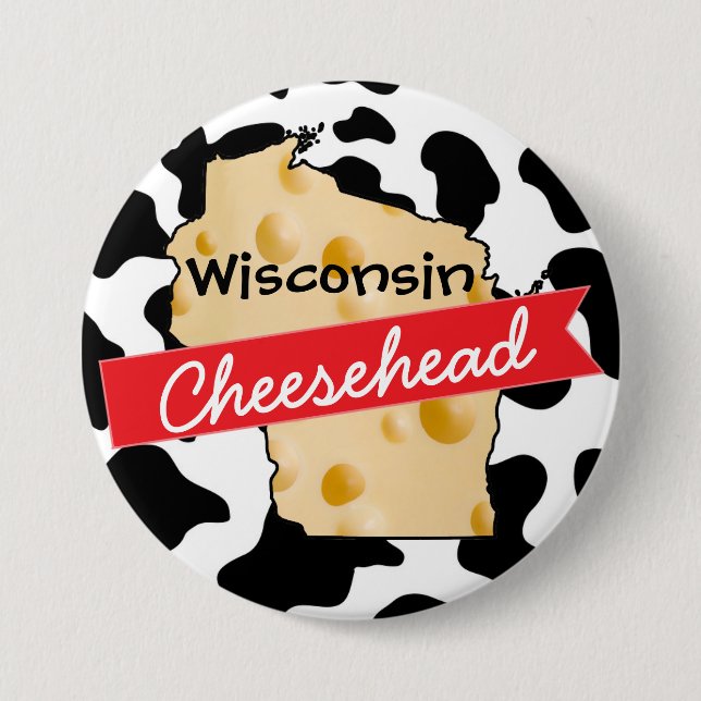 Wisconsin Cheesehead Button Knapp (Framsida)