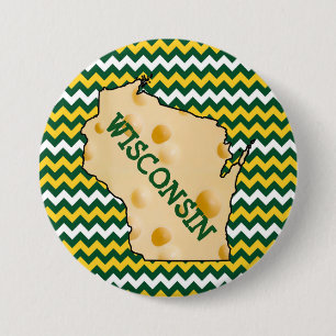 Wisconsin Cheesehead knäppas grönt och guld Knapp