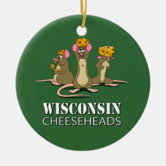 Wisconsin Cheesehead möss Julgransprydnad Keramik