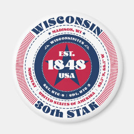 Wisconsin Circle Typography Souvenir Magnet