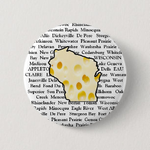 Wisconsin Cities Cheese Head Button Knapp