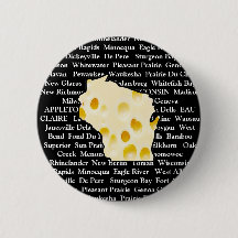 Wisconsin Cities Cheese Head Button
