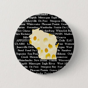 Wisconsin Cities Cheese Head Button Knapp