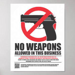 Wisconsin Concefied Carry Sign - Business Poster