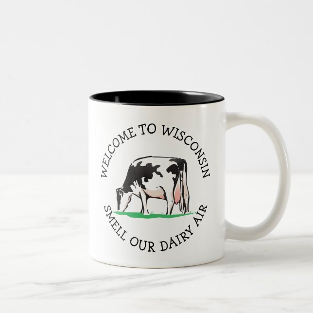 Wisconsin Cow Dairy Farmer Humor Coffee Mugg (Höger)