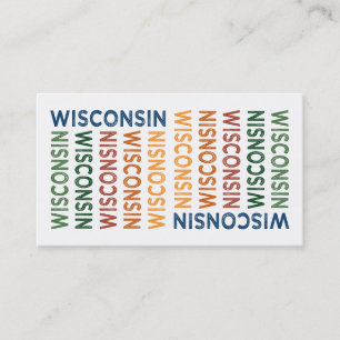 Wisconsin Cute Colorful Visitkort