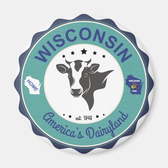 Wisconsin Dairyland Badge Magnet (Framsidan)